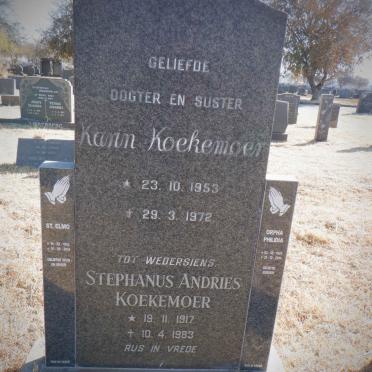 KOEKEMOER Stephanus Andries 1917-1983 :: KOEKEMOER Karin 1953-1972