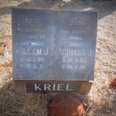 KRIEL Willem J. 1893-1971 &amp; Adriana 1895-1993