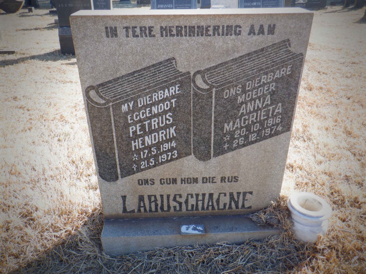 LABUSCHAGNE Petrus Hendrik 1914-1973 &amp; Anna Magrieta 1916-1974