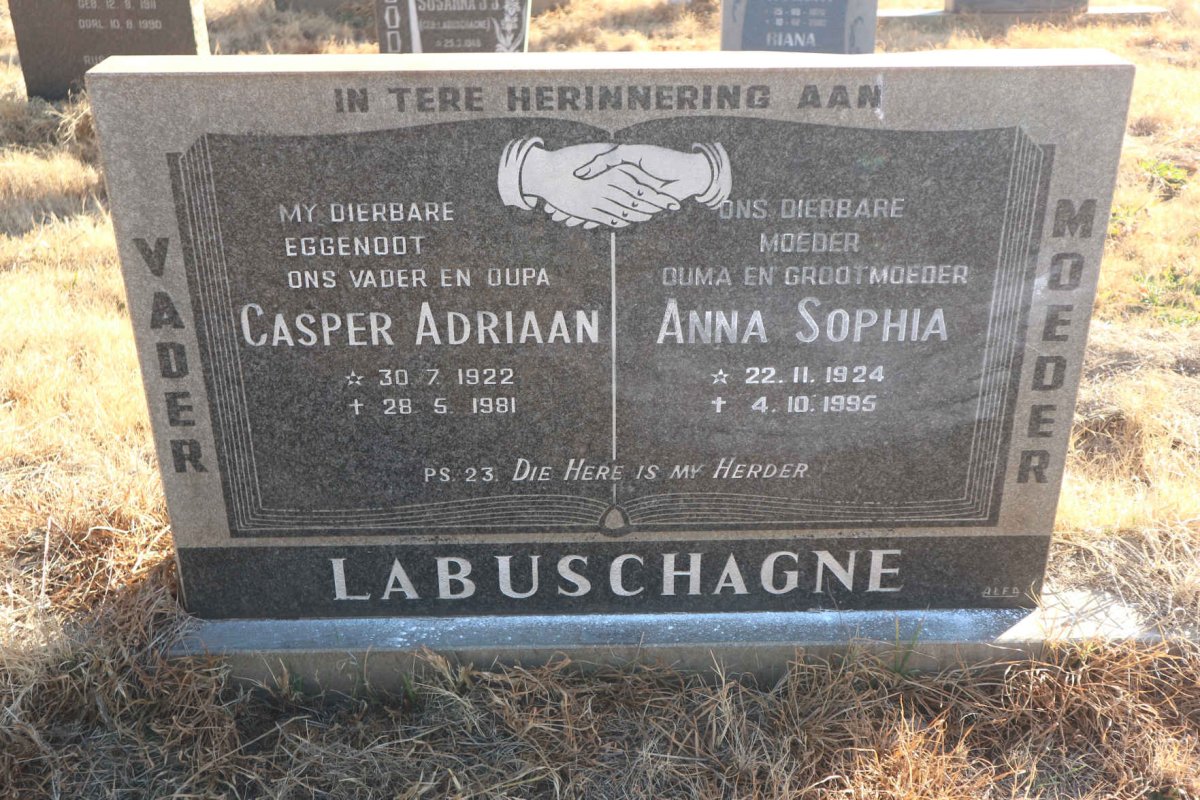 LABUSCHAGNE Casper Adriaan 1922-1981 &amp; Anna Sophia 1924-1995