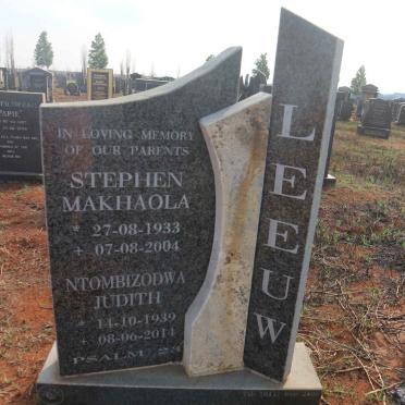 LEEUW Stephen Makhaola 1933-2004 &amp; Ntombizodwa Judith 1939-2014