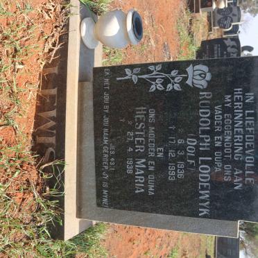 LEWIS Rudolph Lodewyk 1936-1993 &amp; Hester Maria 1938-
