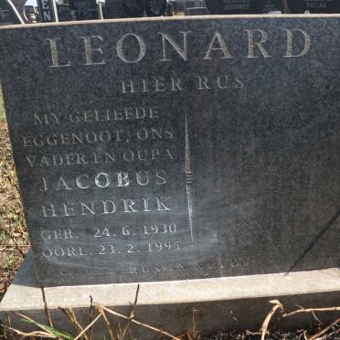 LEONARD Jacobus Hendrik 1930-1995