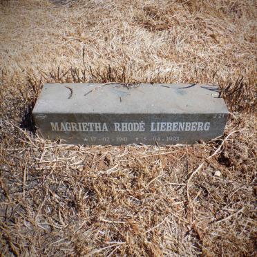 LIEBENBERG Magrietha Rhode 1941-1993