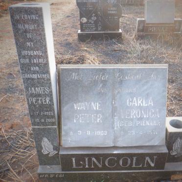 LINCOLN James Peter 1925-2000 :: LINCOLN Wayne Peter 1963- &amp; Carla Veronica PIENAAR 1971-