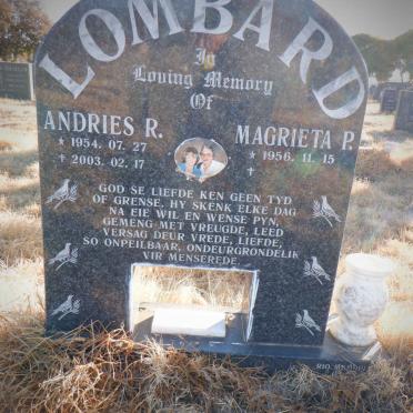 LOMBARD Andries R. 1954-2003 &amp; Magrieta P. 1956-