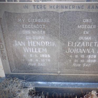 LOUW Jan Hendrik Willem 1905-1979 &amp; Elizabeth Johanna K. 1909-1990