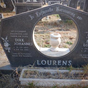LOURENS Dirk Johannes 1920-1985 &amp; Ella Louisa 1925-2007