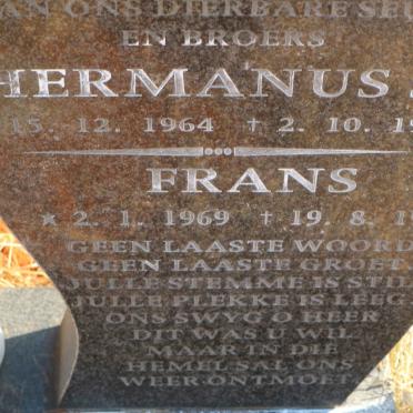 LOTTERING Hermanus J. 1964-1982 :: LOTTERING Frans 1969-1996