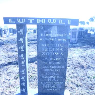 LUTHULI Methu Selina Zodwa 1923-2012