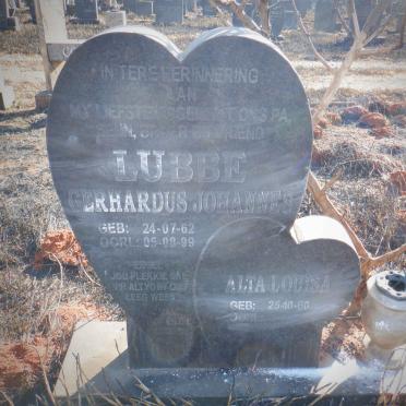 LUBBE Gerhardus Johannes 1962-1999 &amp; Alta Louisa 1960-