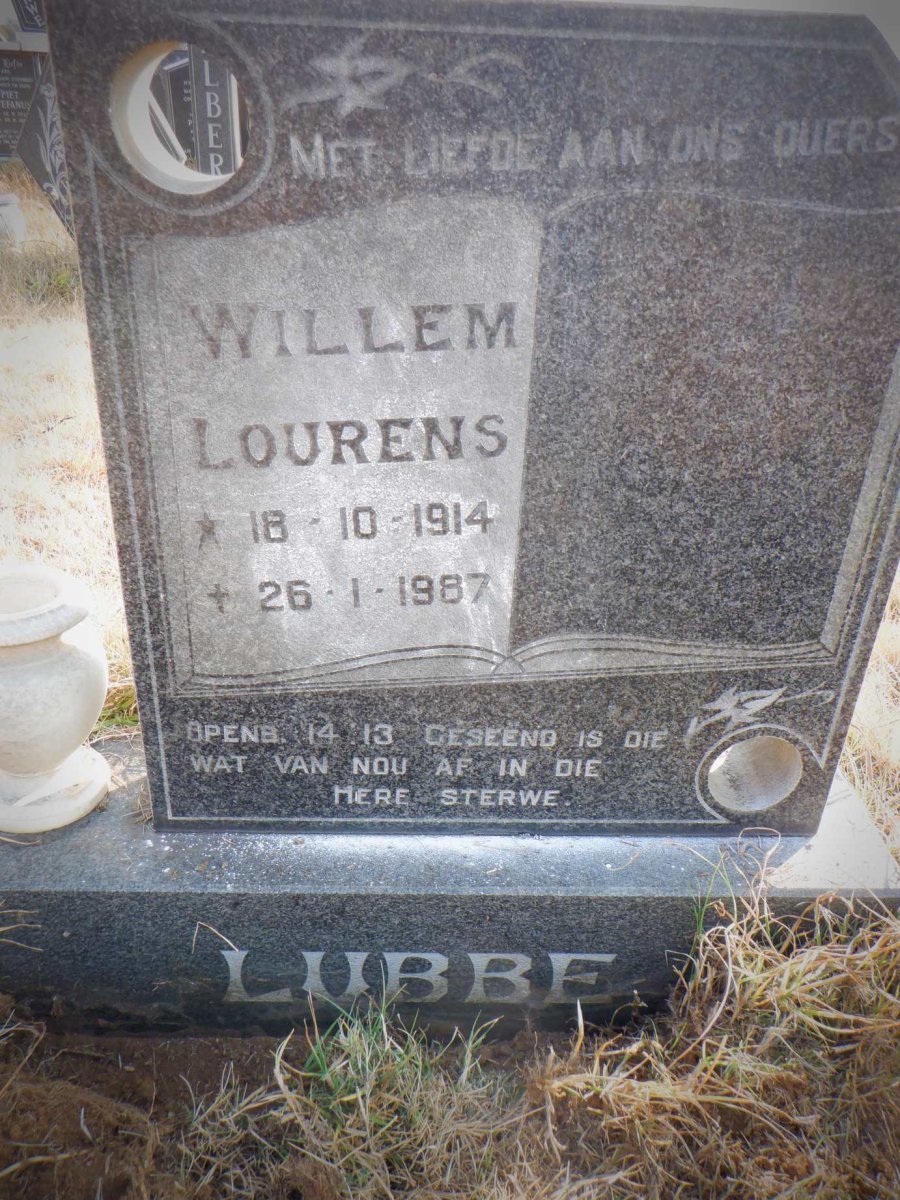 LUBBE Willem Lourens 1914-1987