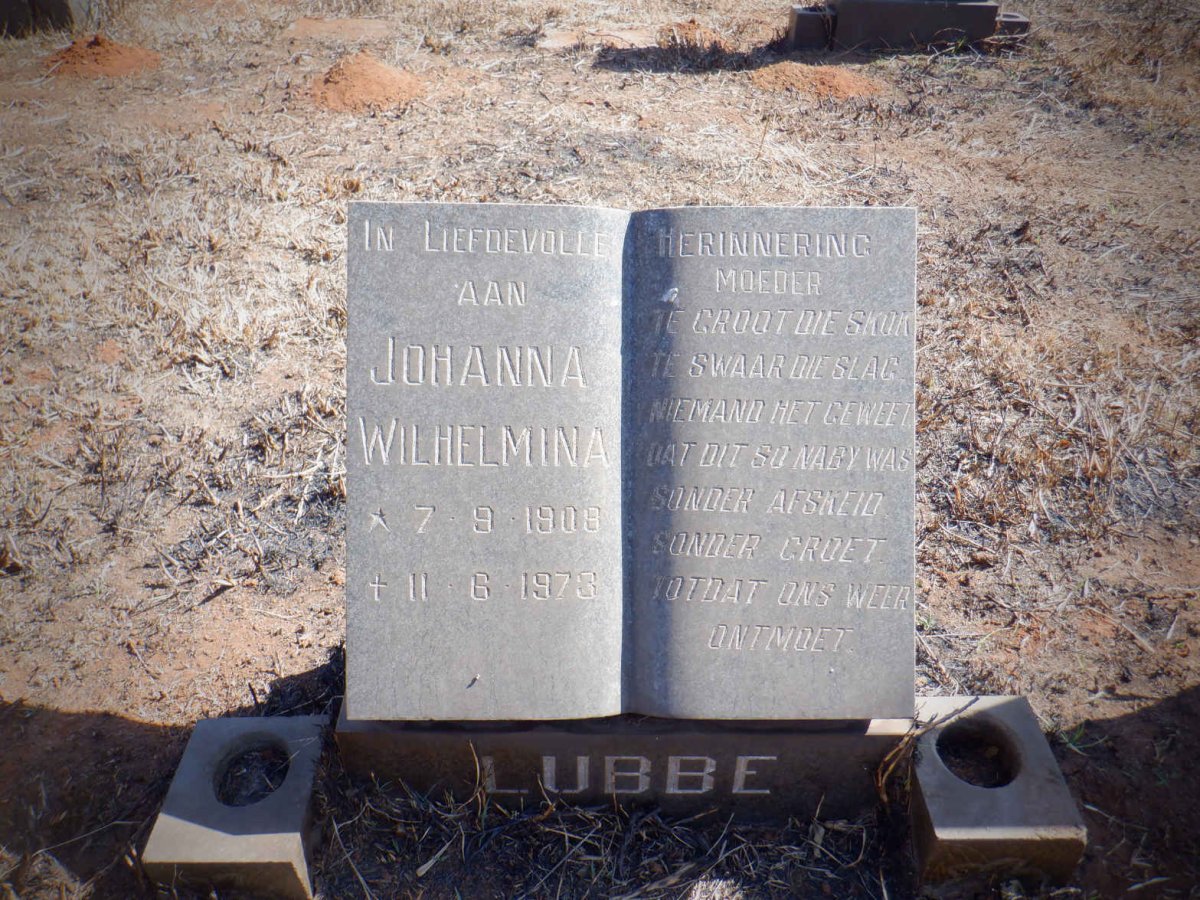 LUBBE Johanna Wilhelmina 1908-1973