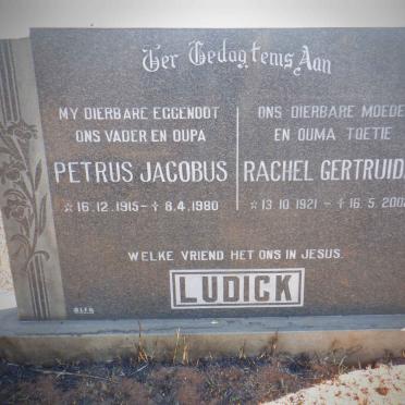 LUDICK Petrus Jacobus 1915-1980 &amp; Rachel Gertruida 1921-2002