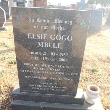 MBELE Elsie Gogo 1939-2000