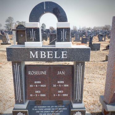 MBELE Jan 1914-1992 &amp; Roseline 1920-1986