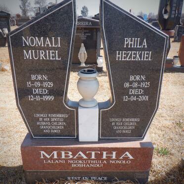MBATHA Phila Hezekiel 1925-2001 &amp; Nomali Muriel 1929-1999