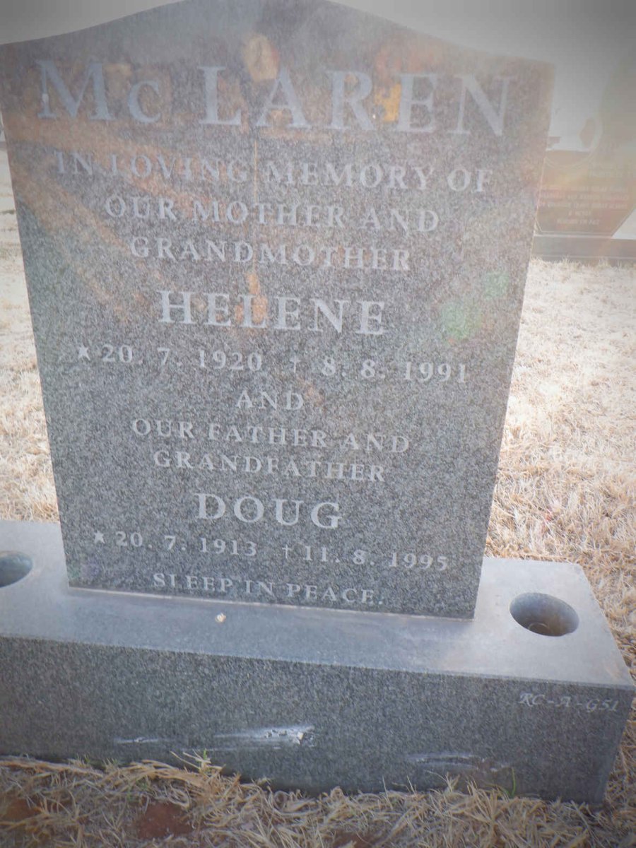 MCLAREN Doug 1913-1995 &amp; Helene 1920-1991