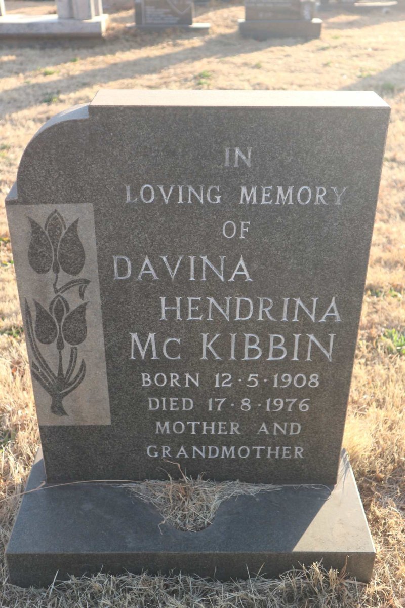 MCKIBBIN Davina Hendrina 1908-1976