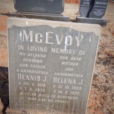 McEVOY Dennis J. 1918-1970 Helena J. 1920-1972