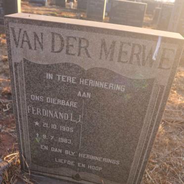 MERWE Ferdinand L.J., van der 1905-1983