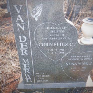 MERWE Cornelius C., van der 1926-1998 &amp; Susanna J. 1932-2009