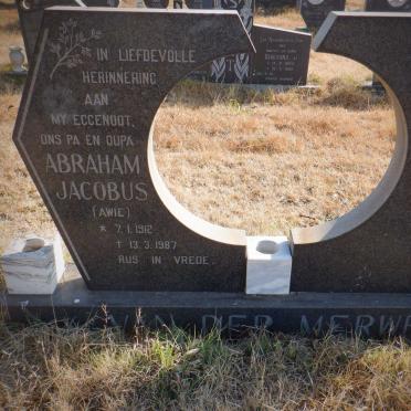 MERWE Abraham Jacobus, van der 1912-1987