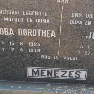 MENEZES John 1911-1996 &amp; Jacoba Dorothea 1925-1978