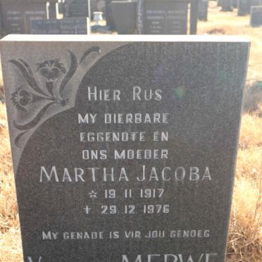 MERWE Martha Jacoba, van der 1917-1976