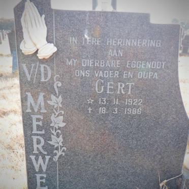 MERWE Gert, v.d. 1922-1986