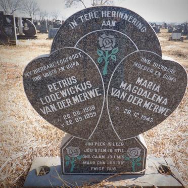 MERWE Petrus Lodewickus, van der 1939-1999 &amp; Maria Magdalena 1947-