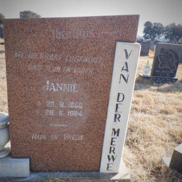 MERWE Jannie, van der 1950-1984