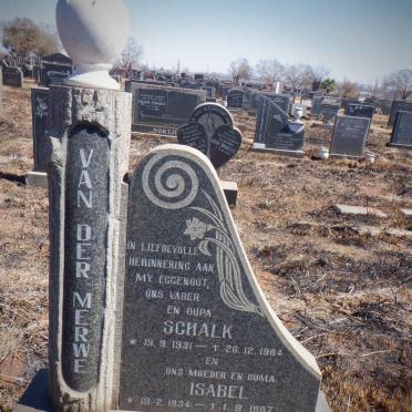 MERWE Schalk, van der 1931-1984 &amp; Isabel 1934-1987