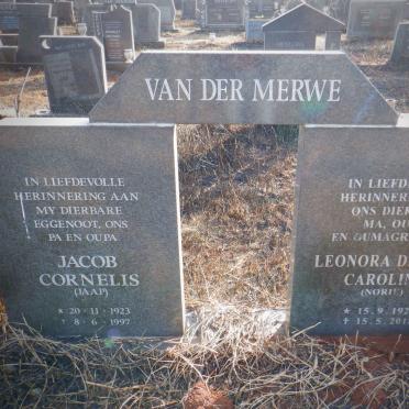 MERWE Jacob Cornelis, van der 1923-1997 &amp; Leonora Debora Carolina 1929-2018