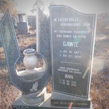 MERWE Gawie, van der 1927-1997 &amp; Ann 1934-2008