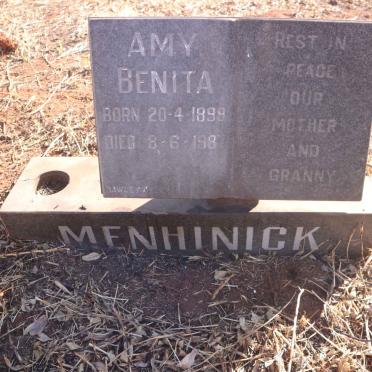 MENHINICK Amy Benita 1899-1987