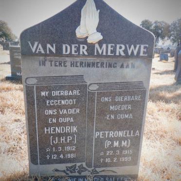 MERWE J.H.P., van der 1912-1981 &amp; P.M.M. 1915-1999