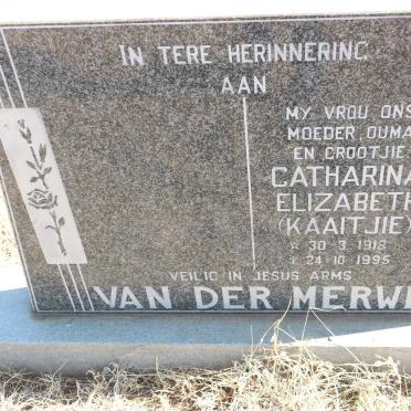 MERWE Catharina Elizabeth, van der 1918-1995