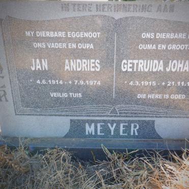 MEYER Jan Andries 1914-1974 &amp; Getruida Johanna 1915-1998