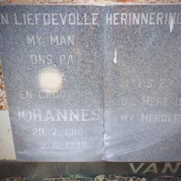 MERWE Johannes, van der 1916-1999 &amp; Maria 1923-2004