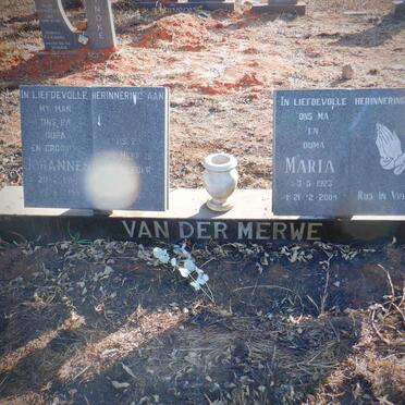 MERWE Johannes, van der 1916-1999 &amp; Maria 1923-2004