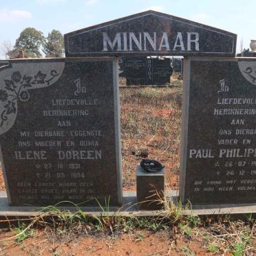 MINNAAR Paul Philippus J.J. 1929-1994 &amp; Ilene Doreen 1931-1994
