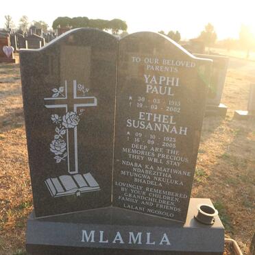MLAMLA Yaphi Paul 1913-2002 &amp; Ethel Susannah 1923-2005