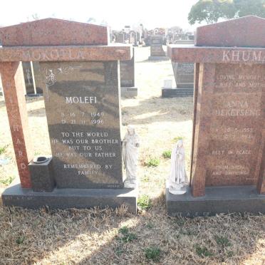 MOKOTLA Richard Molefi 1949-1996 :: KHUMALO Anna Dieketseng 1959-1994