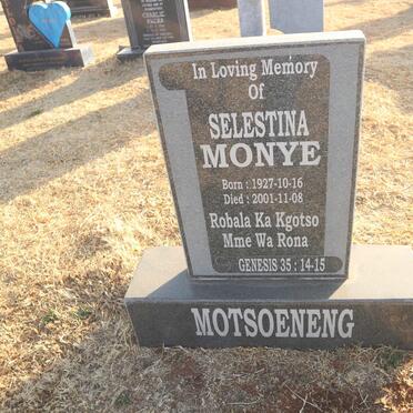 MOTSOENENG Selestina Monye 1927-2001