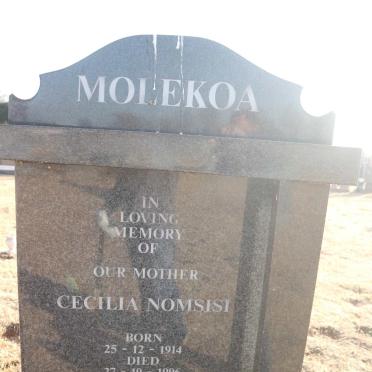 MOLEKOA  Cecilia Nomsisi 1914-1996