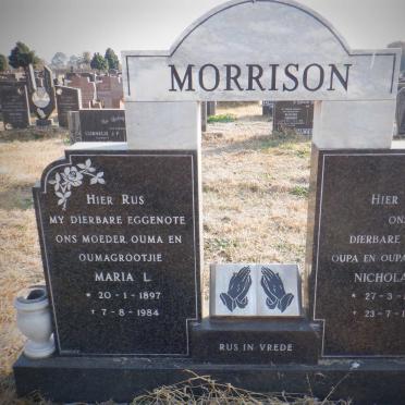 MORRISON Nicholas H. 1900-1985 &amp; Maria L. 1897-1984