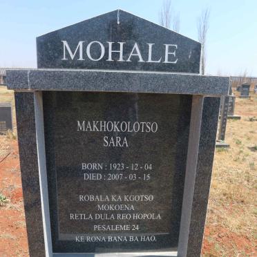 MOHALE Makhokolotso Sara 1923-2007