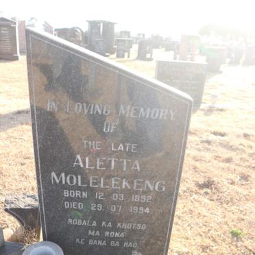 MOLELEKENG Aletta 1892-1994