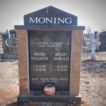 MONING Moloko Wellington 1925-2010 &amp; Kgati Sarah 1930-2015